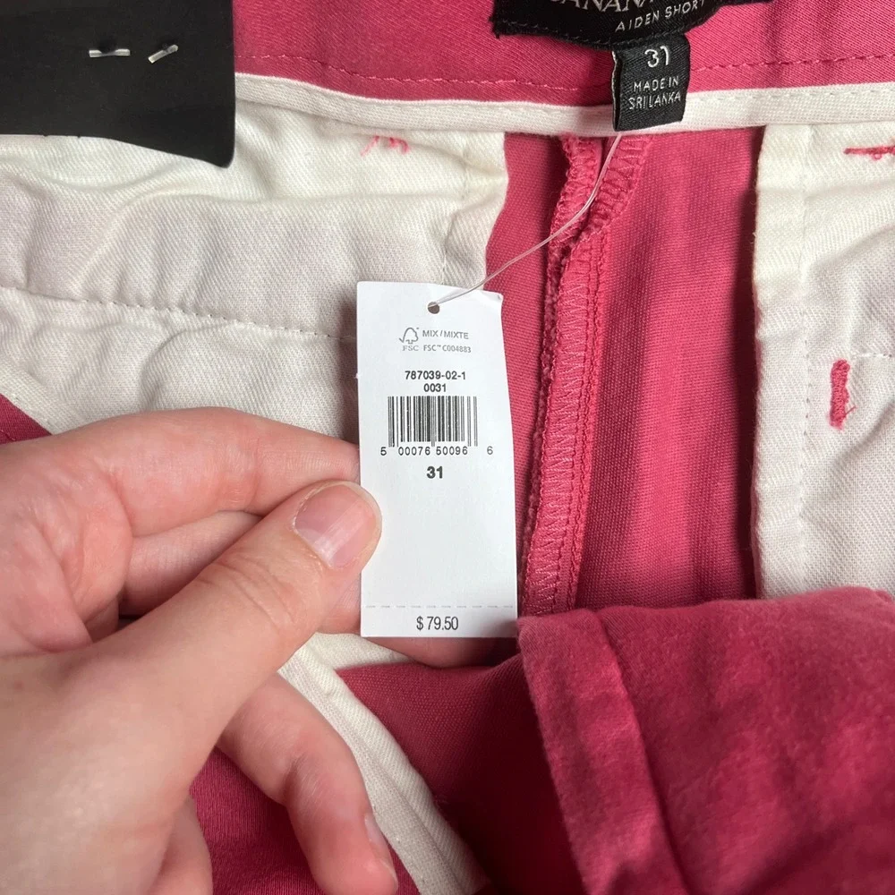 Banana Republic Aiden Shorts Mens 31 Pink Slim Fit 9